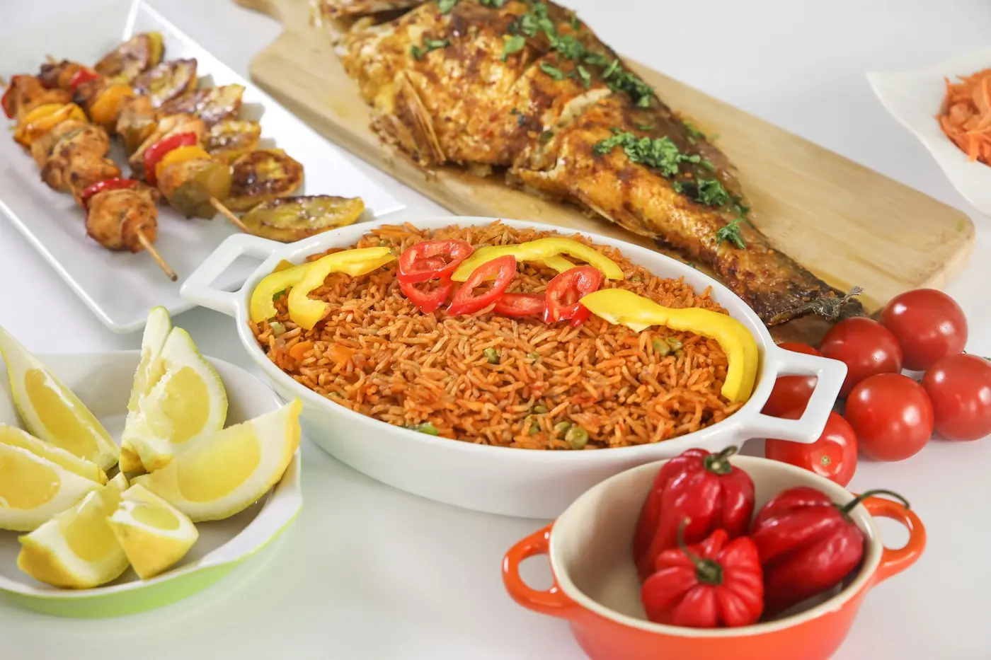 Jollof & grilled fish